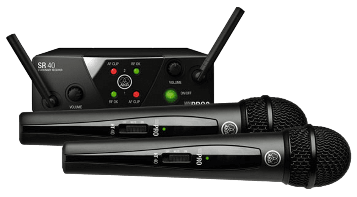 Радиосистема AKG WMS40 Pro: два ручных микрофона и двухканальный приёмник SR40